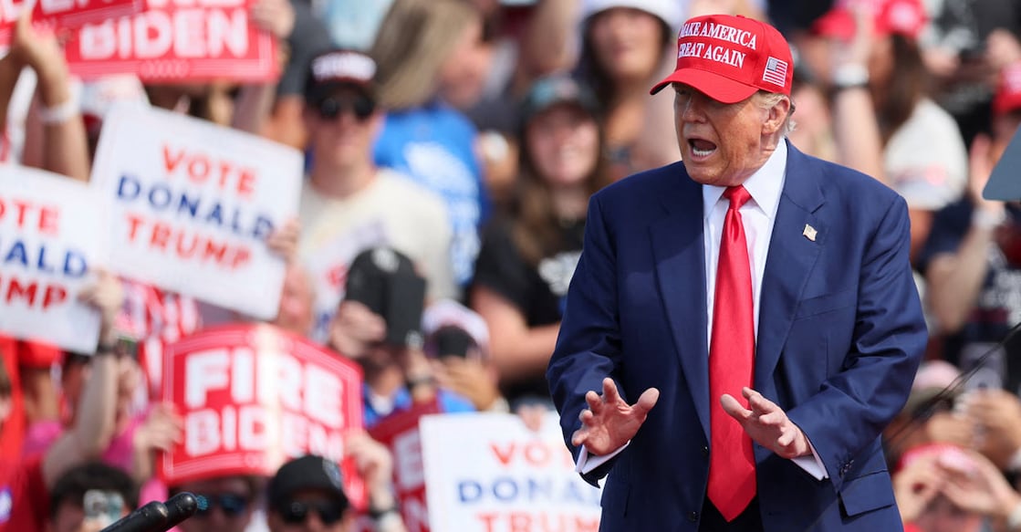 USA-ELECTION-TRUMP Former US President and Republican presidential candidate Donald Trump speaks during a campaign event, in Racine, Wisconsin, US, on June 18. Photo: REUTERS/Brendan McDermid