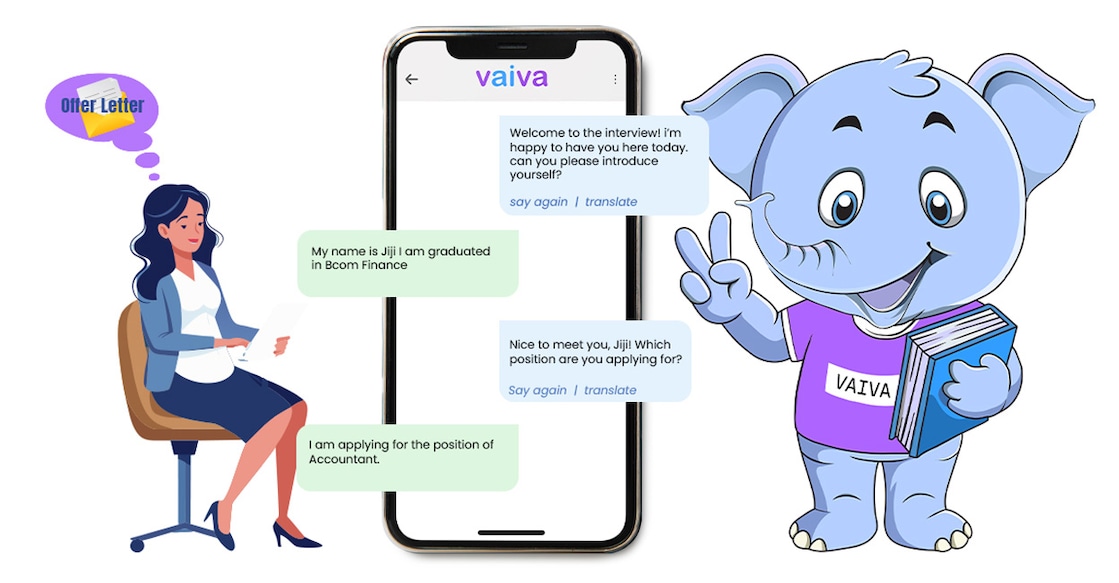 vaiva The app functions like an actual interviewer and asks candidates questions. Photo: Special Arrangement