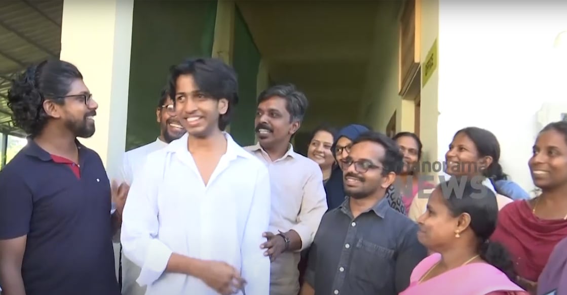 vellarmala-school-sslc A screengrab showing the students and teachers of Vellarmala School celebrating after the announcement of SSLC results.