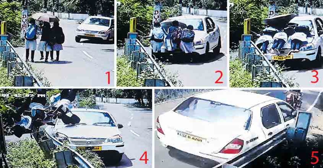 Speeding car rams bike, cycle, pedestrians and tree in Alappuzha, injures 8