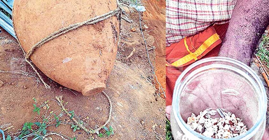 Stone age burial urn