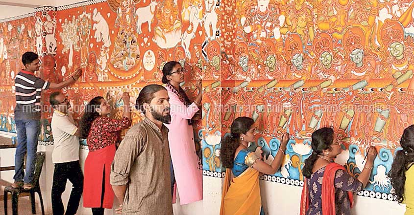 12 years in the making, work on large mural in last stages 12 years in the making, work on large mural in last stages