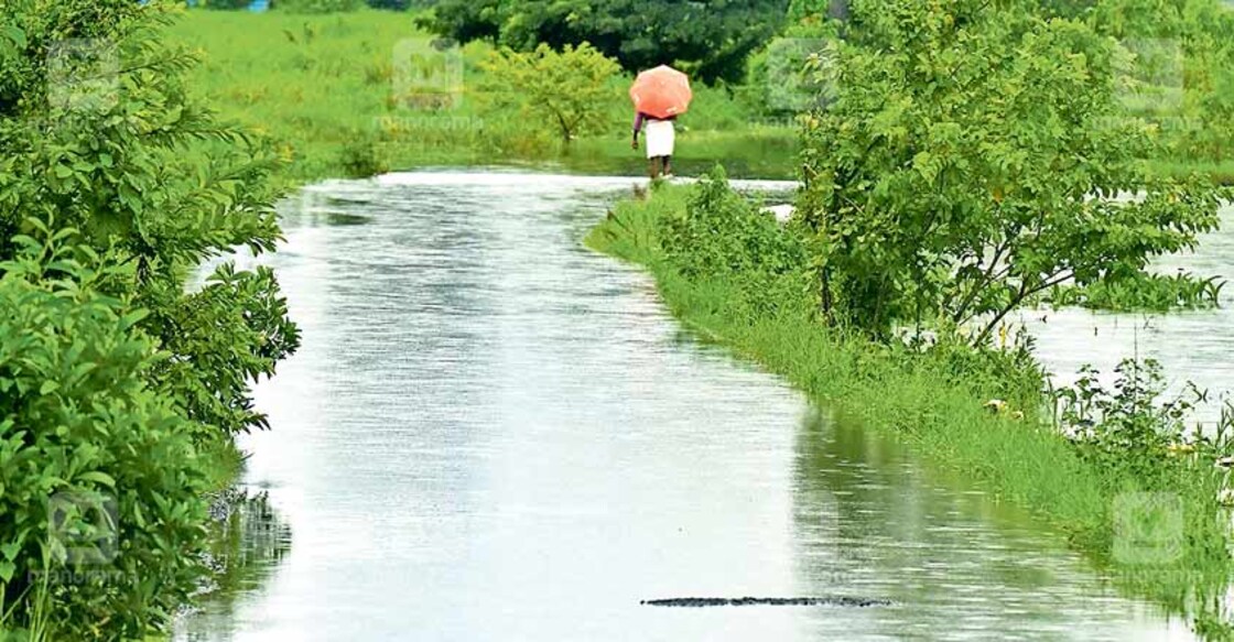 Low-lying areas of Kottayam town inundated
