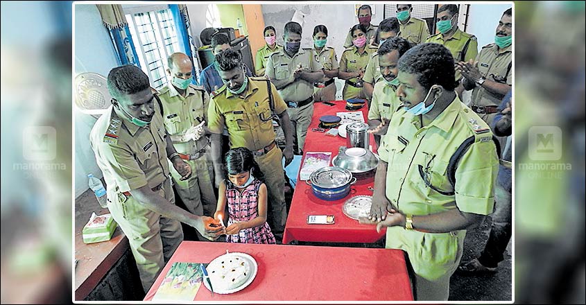 Girl celebrates birthday at police station Girl celebrates birthday at police station