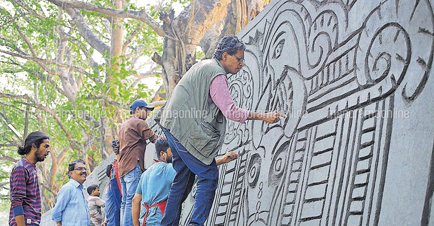 Here's an 'art wall' that depicts Cherpulassery's legacy Here's an 'art wall' that depicts Cherpulassery's legacy