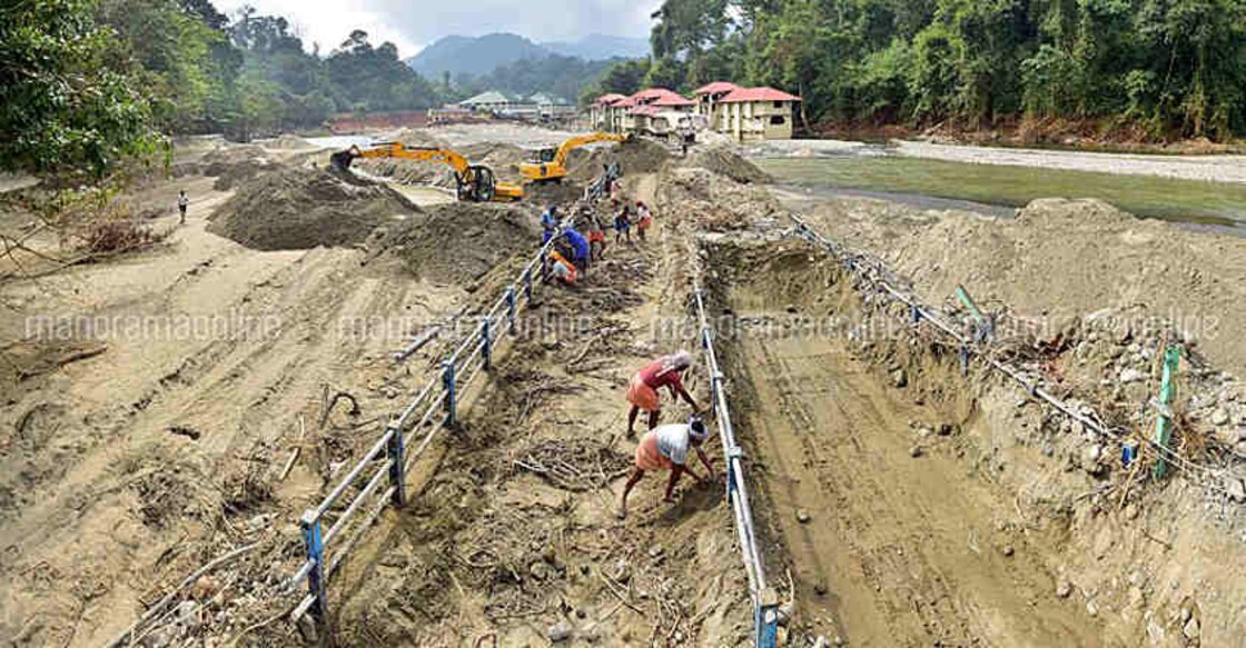 Triveni bridge, washed away in floods, found beneath rubble