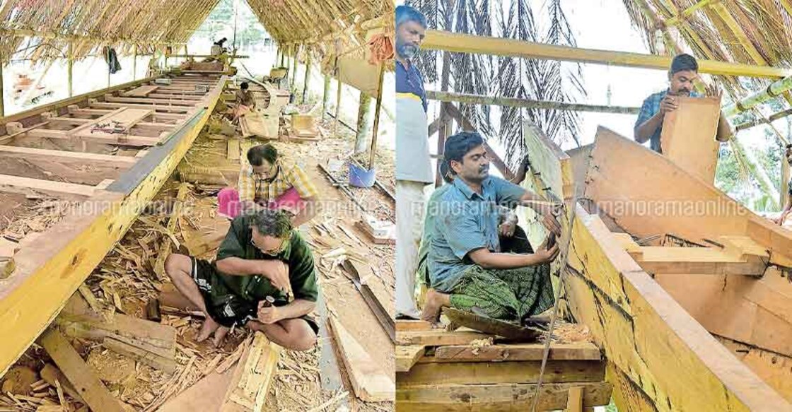 Snake boat with foldable stern set for launch