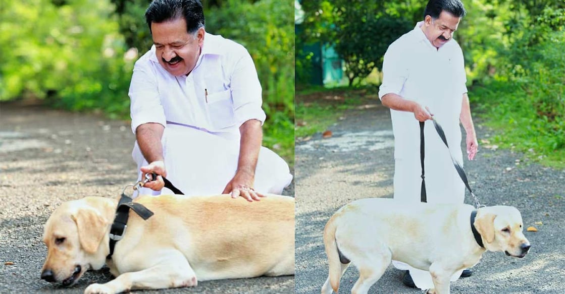 Chennithala pens touching note on his pet dog Chennithala pens touching note on his pet dog
