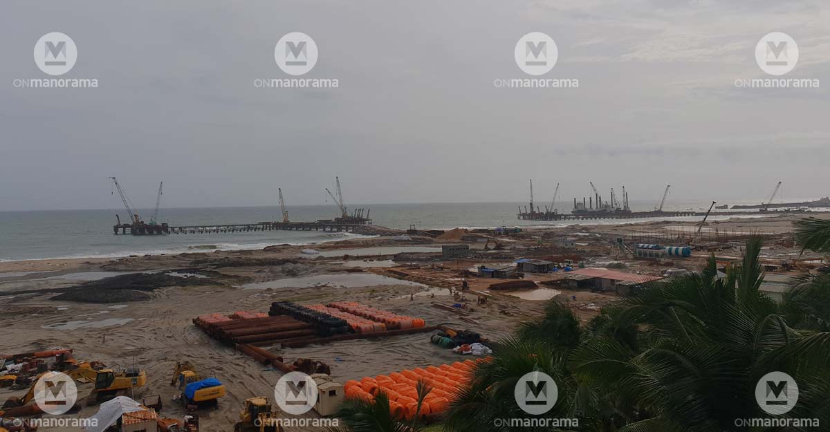 The under-construction Vizhinjam port, Thiruvananthapuram. Photo: Manorama The under-construction Vizhinjam port, Thiruvananthapuram. Photo: Manorama