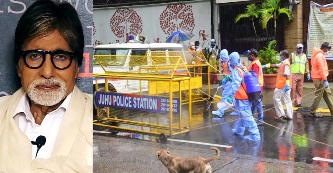 Sanitization process outside Amitabh Bachchan's house Jalsa Sanitization process outside Amitabh Bachchan's house Jalsa