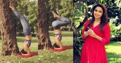 Amala Paul goes head over heels after acing 'sirsasana'