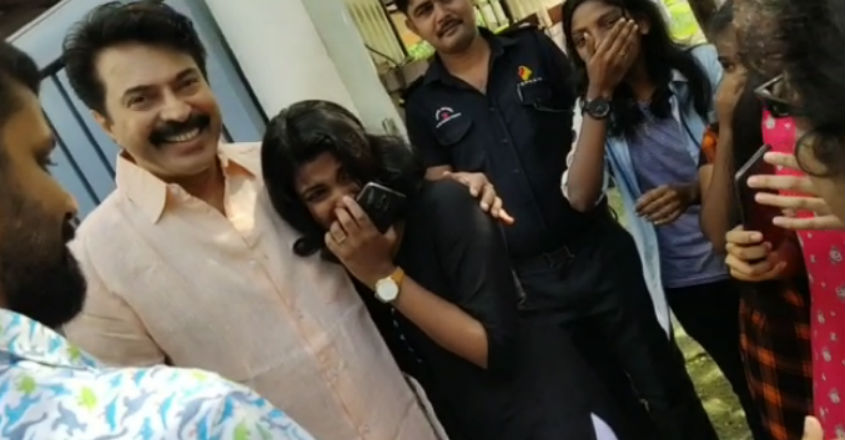 Fangirl breaks down to tears seeing Mammootty, actor consoles her | Video
