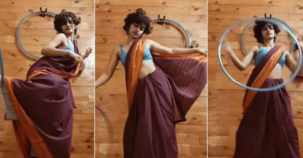 Watch | Eshna Kutty's hoop dance in saree stuns social media Watch | Eshna Kutty's hoop dance in saree stuns social media