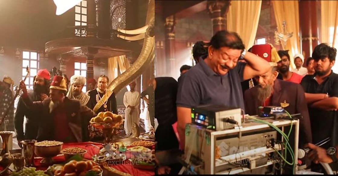 marakkar-deleted-scene-c Director Priyadarshan is also seen viewing the action on the monitor.