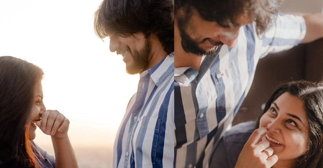 Manjima and Gautham acted together in the Tamil film 'Devarattam'. Photos: Instagram: Manjima Mohan