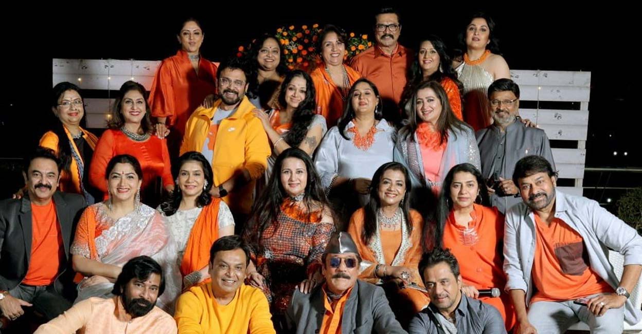 Celebrities from the 80s Chiranjeevi, Vidya Balan, Ramya Krishnan, Revathy were among those who attended the event. Photo: Instagram: Radha Nair