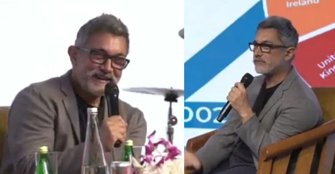 Aamir Khan sported grey hair and beard during the event. Video grab | YouTube