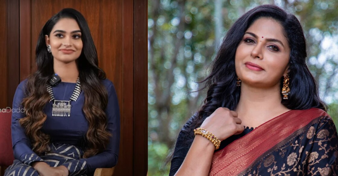 Asha Sharath adds she was a bit apprehensive about her daughter joining Manoj Kana's movie. Photos: Instagram | Cinema Daddy video still