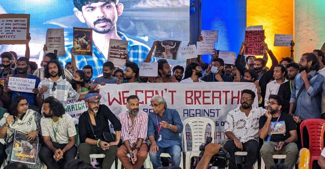 Students Council of the institute has been on an indefinite strike demanding removal of Shankar Mohan from the post of institute’s director. Photos: Special Arrangement