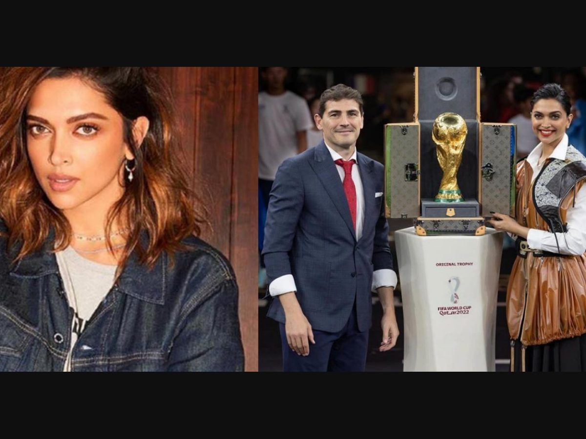 Louis Vuitton Ambassador Deepika Padukone Presents World Cup Trophy – WWD