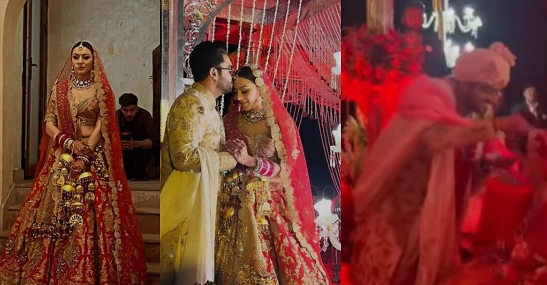 The couple looked elegant in traditional Indian wedding wear. Photos: Instagram | ihansika_my_jaan