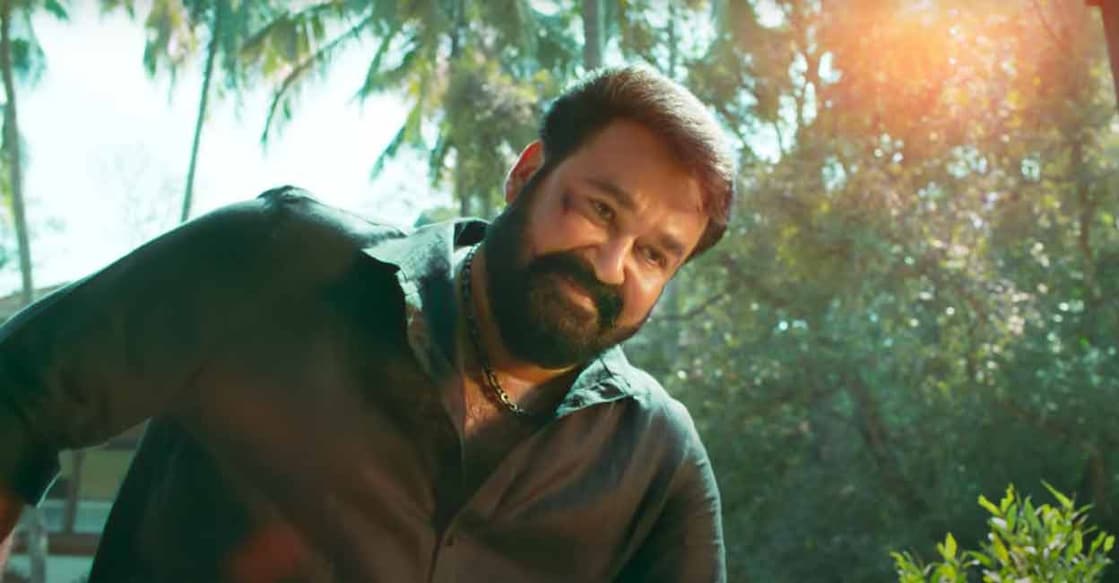 Mohanlal plays the lead in the action-packed thriller. Screengrab