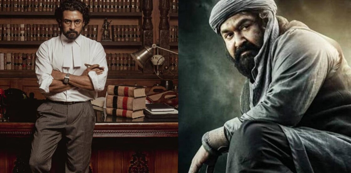 While Suriya (L) plays the lead in 'Jai Bhim', Marakkar' is headlined by Malayalam superstar Mohanlal. Photo: IANS