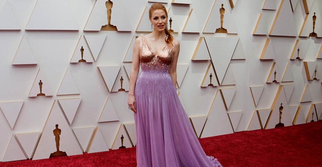 Best Actress nominee Jessica Chastain poses on the red carpet during the Oscars arrivals at the 94th Academy Awards in Hollywood, Los Angeles, California, U.S. REUTERS/Eric Gaillard