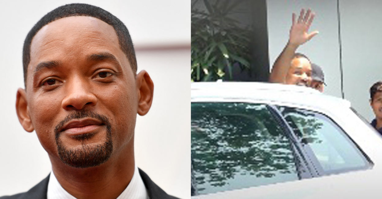 Combo image of Will Smith (Left: Photo by Angela Weiss/ AFP) and the actor at Mumbai airport (Photo: IANS).