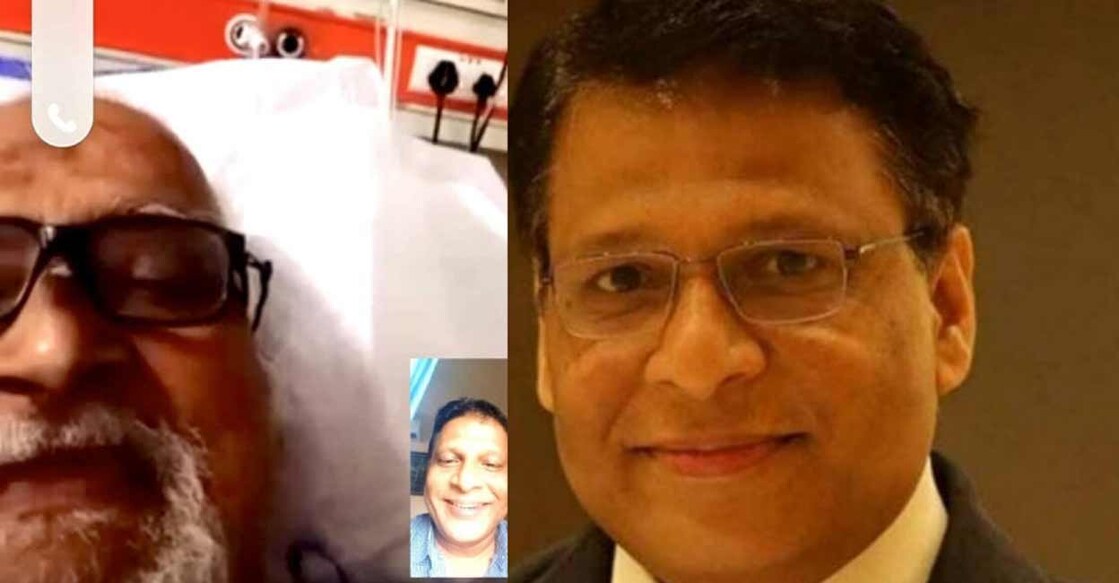 Combo image of producer Jolly Joseph in a video call with John Paul (L) and Jolly Joseph.