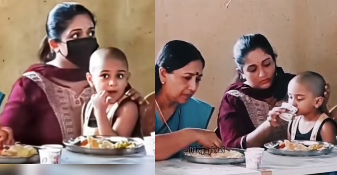 Actor Kavya Madhavan with daughter Mahalakshmi . Photo: YouTube