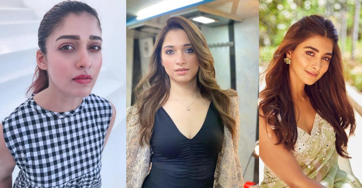 Nayanthara, Tamannaah and Pooja Hegde. Photos: Instagram