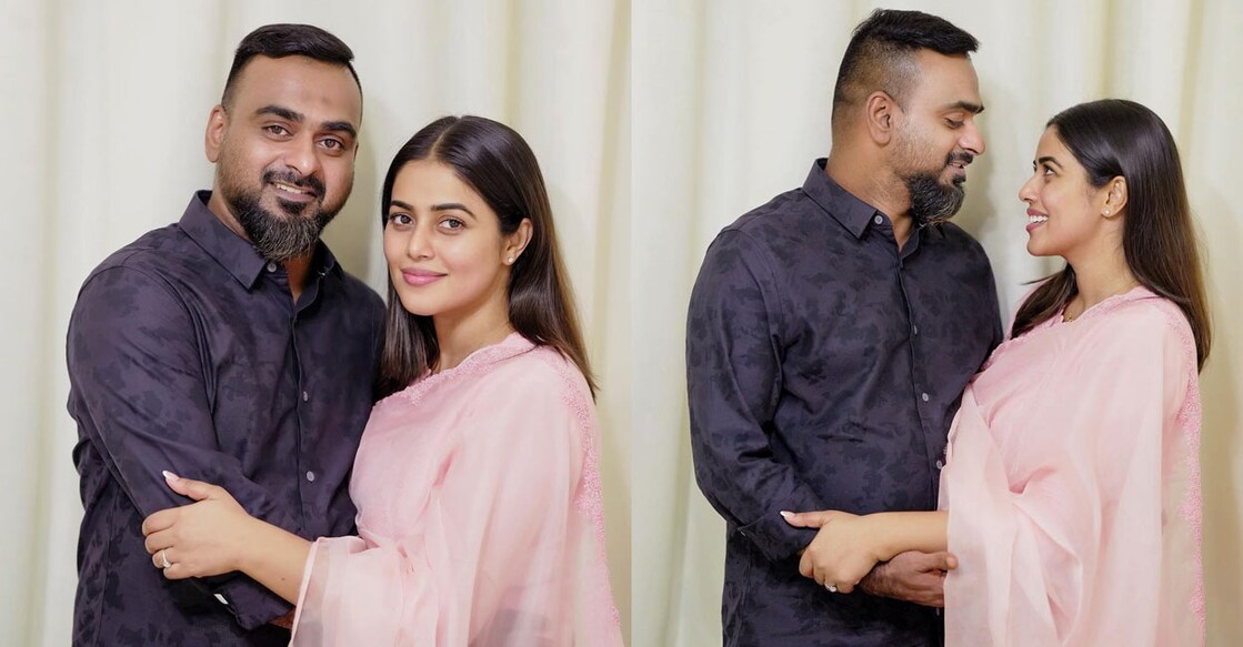 Actor Shamna Kasim who was recently seen in the Tamil remake of the film 'Joseph' got engaged to Shanidh Asif Ali. Photo: Facebook