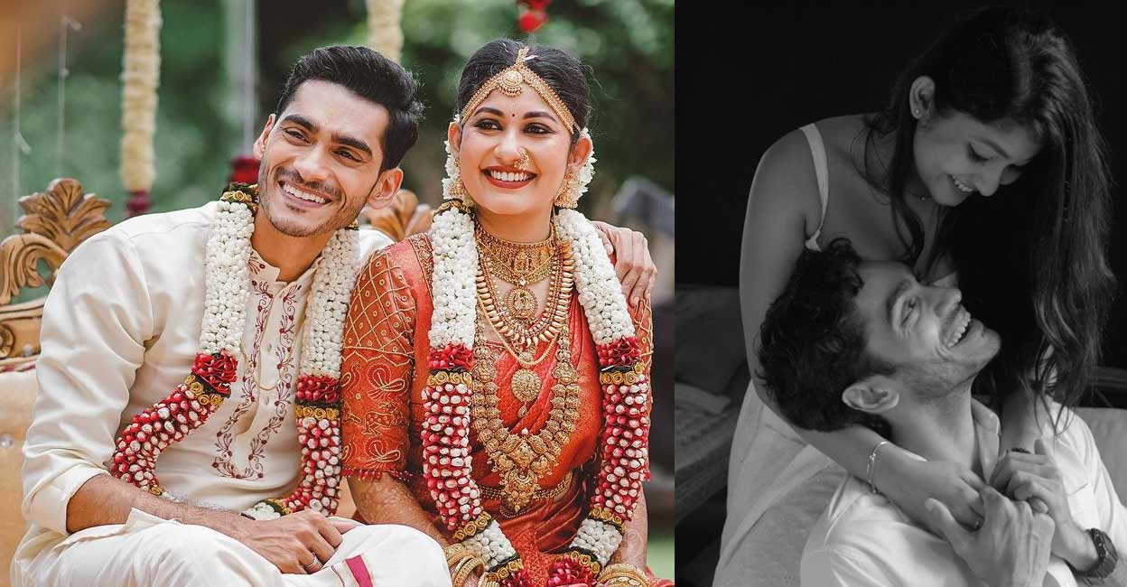 Vishak Nair got married to his sweetheart Jayapria Nair at a function held in Bengaluru on Thursday. Photo: lightsoncreations/Insta