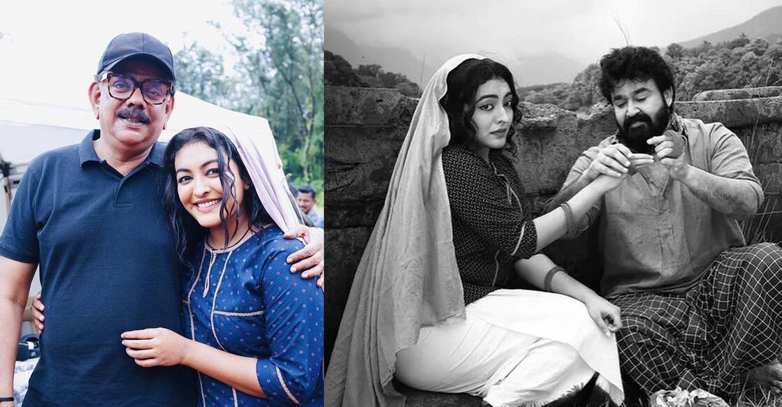 Mohanlal reprises the role of Madhu who played Baputti in the original and Durga Krishna plays Durga Nandini’s role. Photos: Facebook
