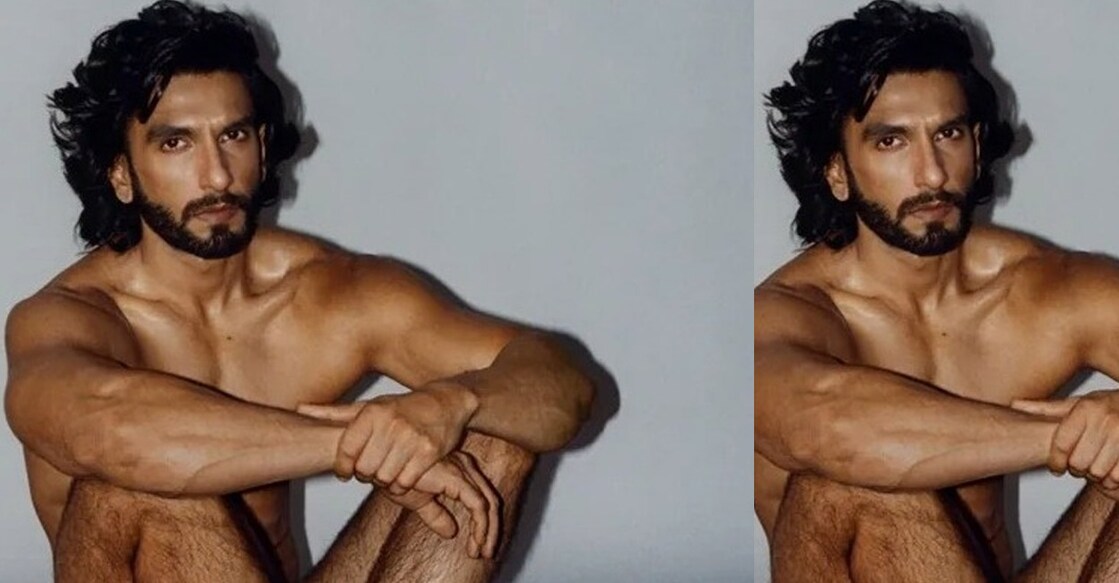 Ranveer Singh posing naked for the photoshoot. Photo: IANS