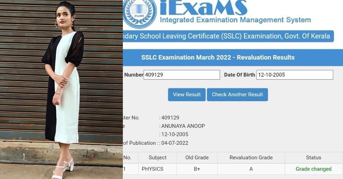 Meenakshy's grade was upgraded from B+ to A after she send the Physics paper for revaluation. Photos: Facebook