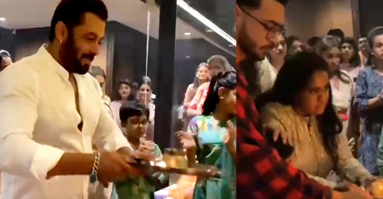 Arpita and her actor husband Aayush Sharma are also seen doing the aarti and praying. Video stills: Instagram | beingsalmankhan