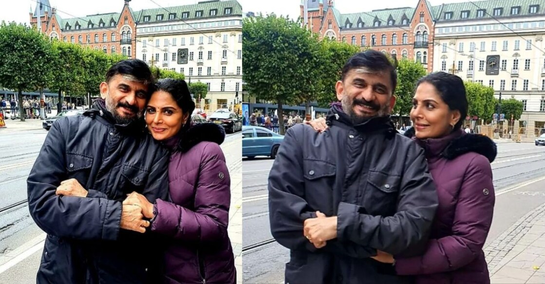 Asha Sharath with her husband Sharath in Sweden. Photo: Instagram/asha_sharath_official