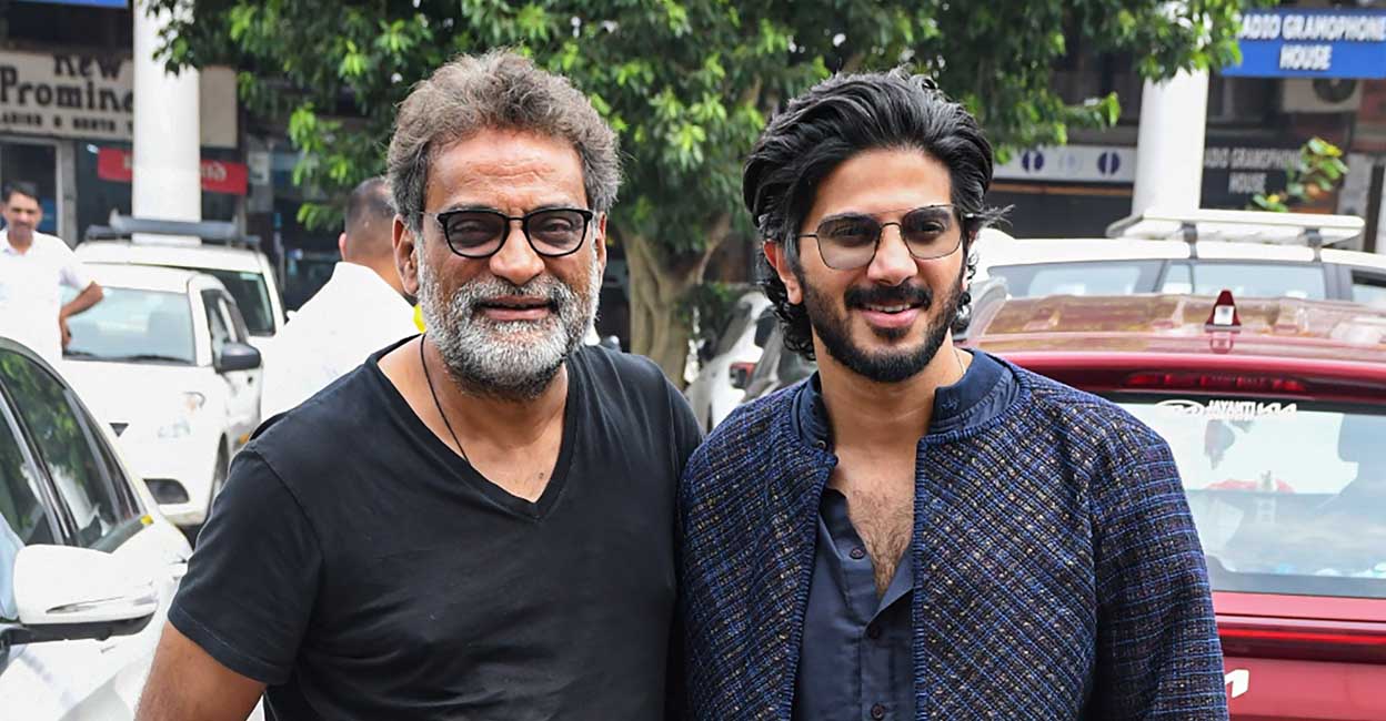 Dulquer Salmaan with R. Balki during the promotions of 'Chup', in New Delhi. Photo: PTI 