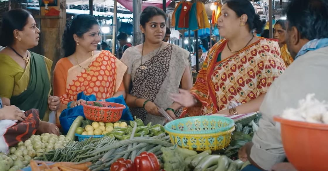 Nimisha plays a middle class woman in 'Hawahawai' who decides to run a stall. Photo: Video still | YouTube