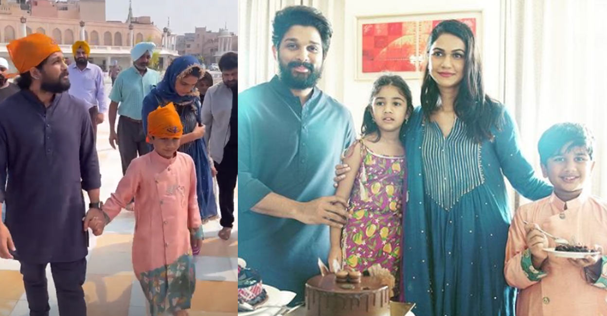 The superstar along with his wife and kids was seen donning a traditional attire. Photo: Instagram | alluarjunonline 