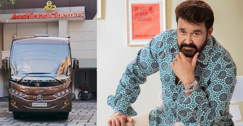 The actor has registered the caravan as a private vehicle at the Ernakulam RTO office. Photo: Mohanlal Fans Club