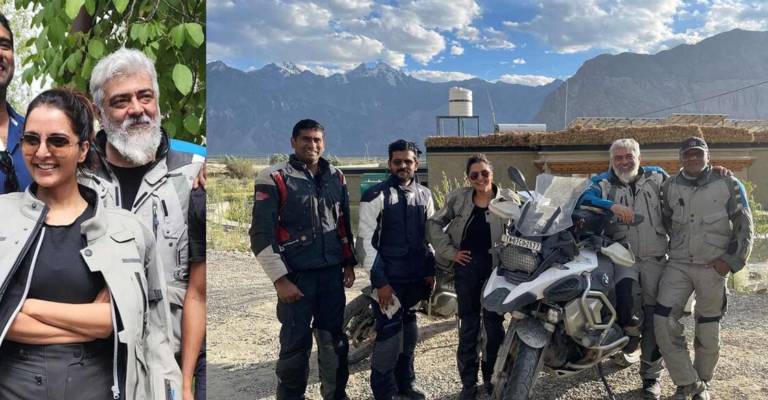 The actress joined Ajith on their trip to Ladakh. Photo: Facebook | Manju Warrier