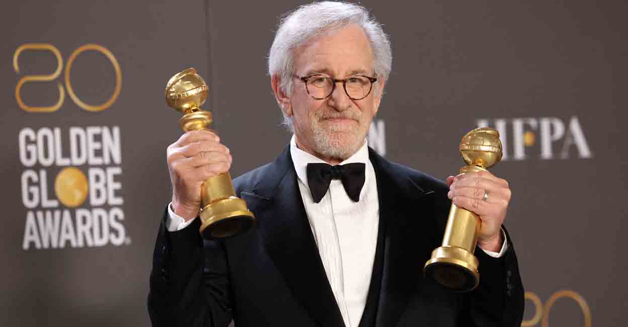 Best Director, Steven Spielberg, The Fabelmans onstage at the 80th Annual Golden Globe Awards® at the Beverly Hilton in Beverly Hills, CA, U.S., on Tuesday, January 10, 2023. Photo:  REUTERS.