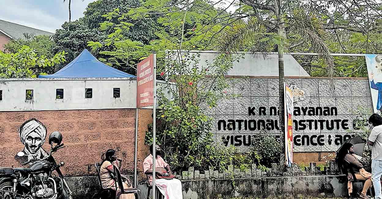 Students of K R Narayanan Institute of Visual Science and Arts have been protesting against caste discrimination for weeks