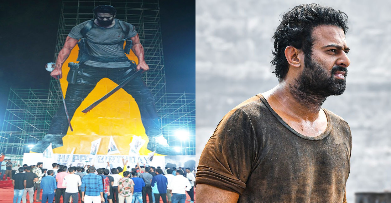 Prabhas cutout ‘Salaar: Part 1 - Ceasefire’ marks the first ever collaboration between Prabhas and the ‘KGF’ director Prashanth Neel. Photo: IANS/IMDb