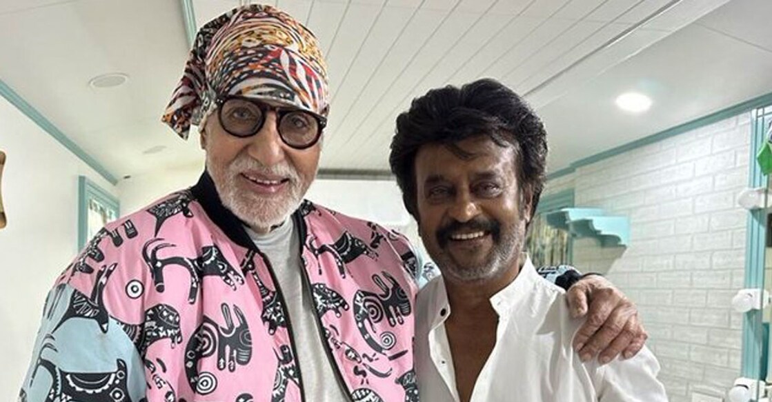 Amitabh Bachchan and Rajinikanth. Photo: X/Rajinikanth