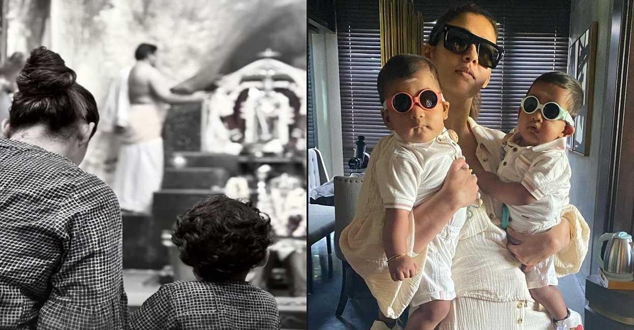 Nayanthara with sons Nayanthara is currently enjoying the success of her recently released film, 'Jawan'. Photo: Instagram/Nayanthara