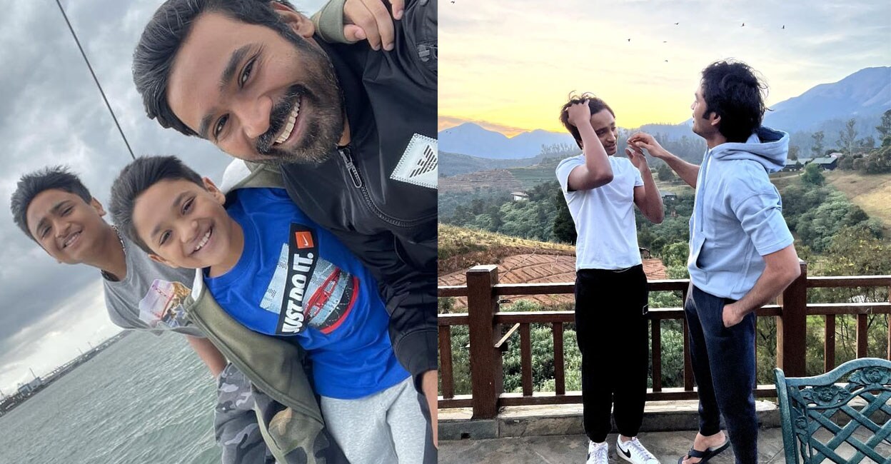 Dhanush with kids. Photo: Instagram/Dhanush